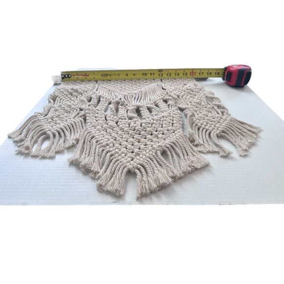 VNTG Macrame Wall Hanging Boho Hippie Groovy Handmade Textile Art 1970's Era - Picture 8 of 9
